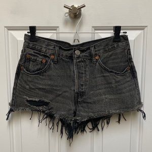 Black Levi Cutoff Shorts